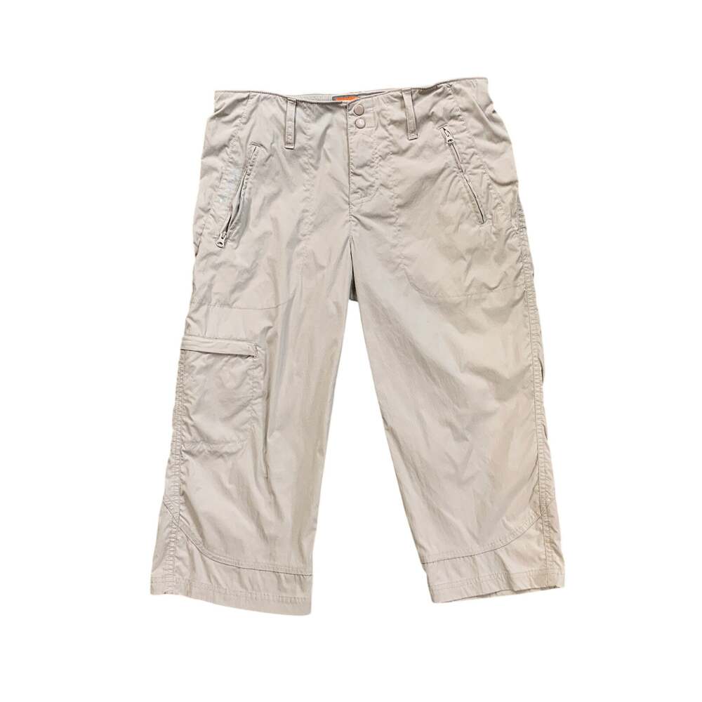 Merrell Pants Womens 8 Gray Opti Wick UPF 50 Utility Cargo Capri Outdoor Hiking